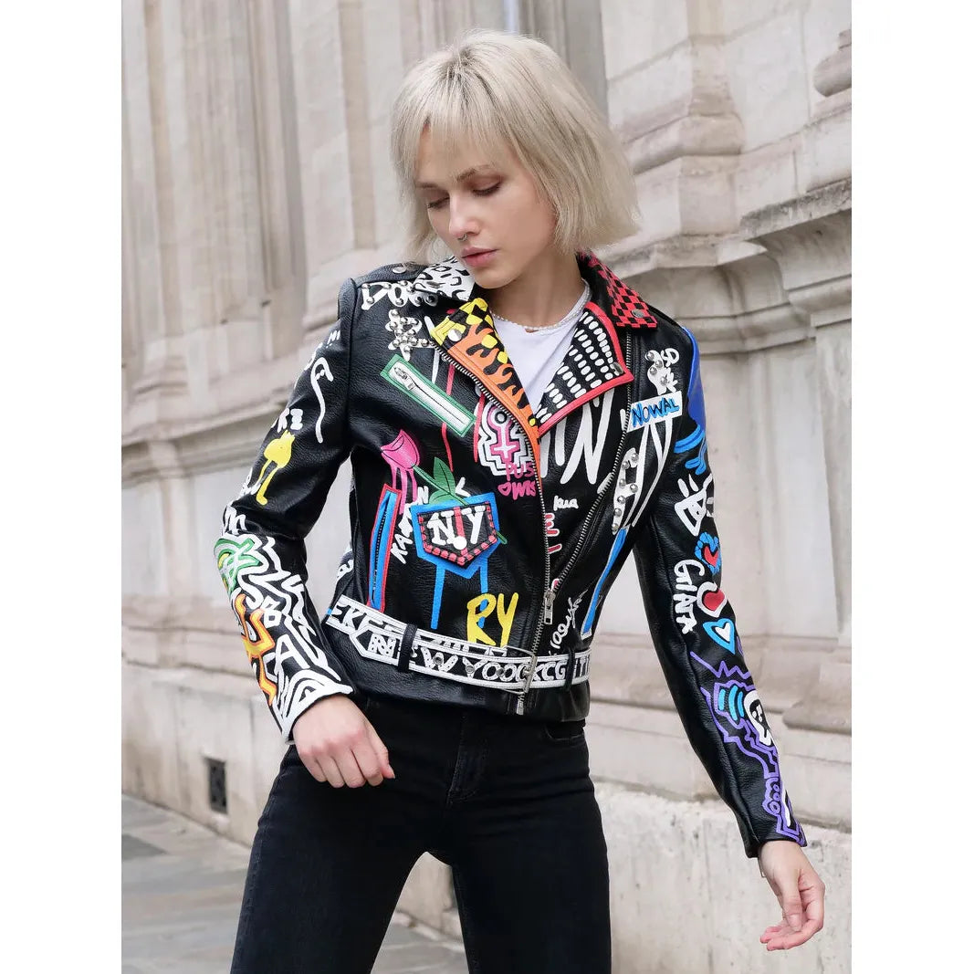 Artistic PU Leather Jacket