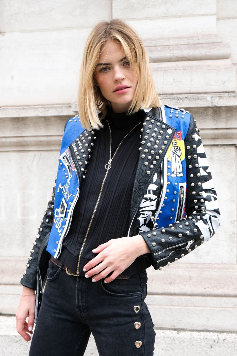 Hypnotic Blues PU Leather Jacket