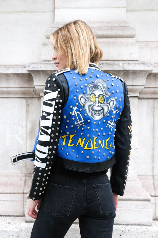 Hypnotic Blues PU Leather Jacket