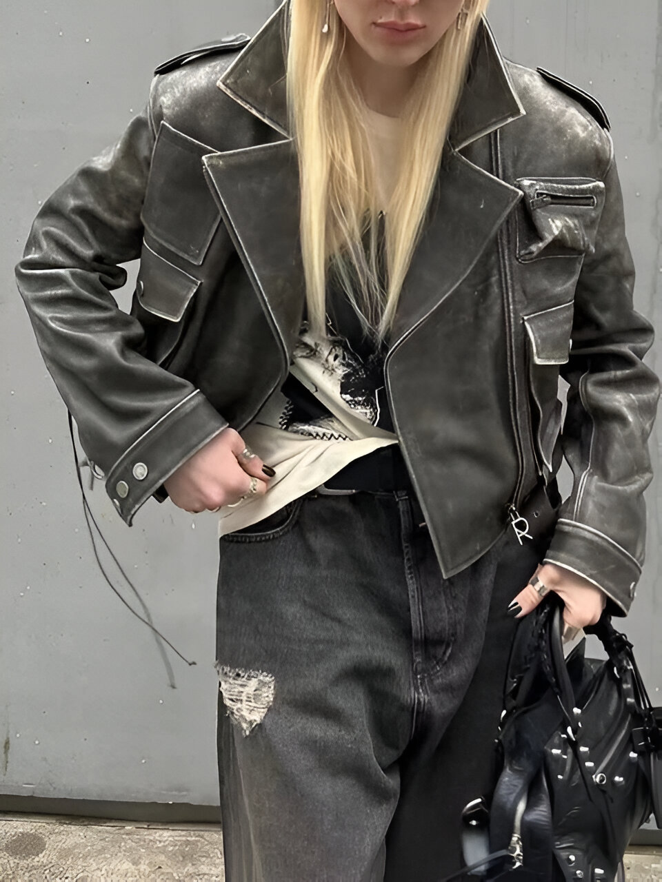 Vintage PU Leather Jacket