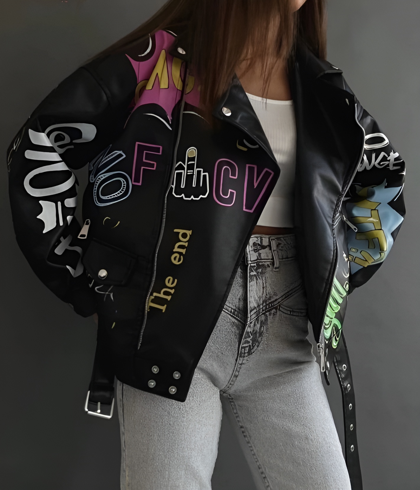 'Stardust' PU Leather Jacket