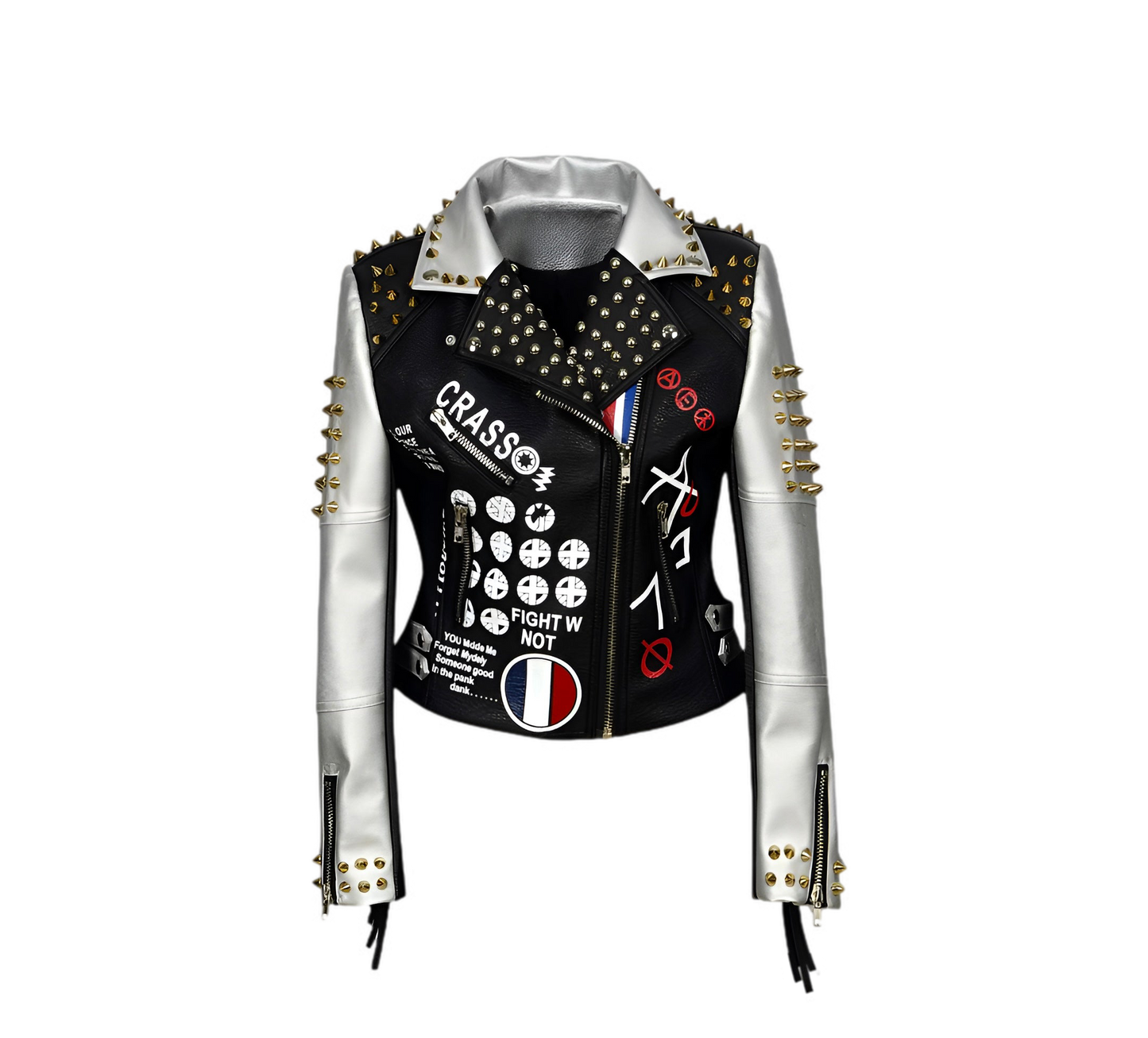 Silvery PU Leather Jacket