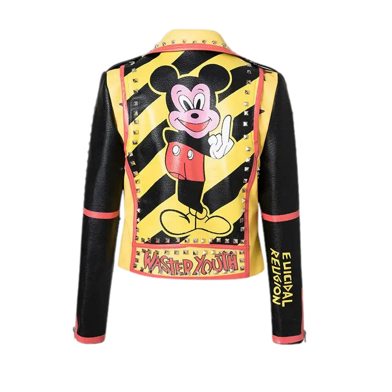 Mickey Mouse PU Leather Jacket