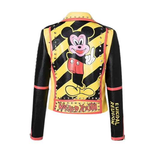 Mickey Mouse PU Leather Jacket