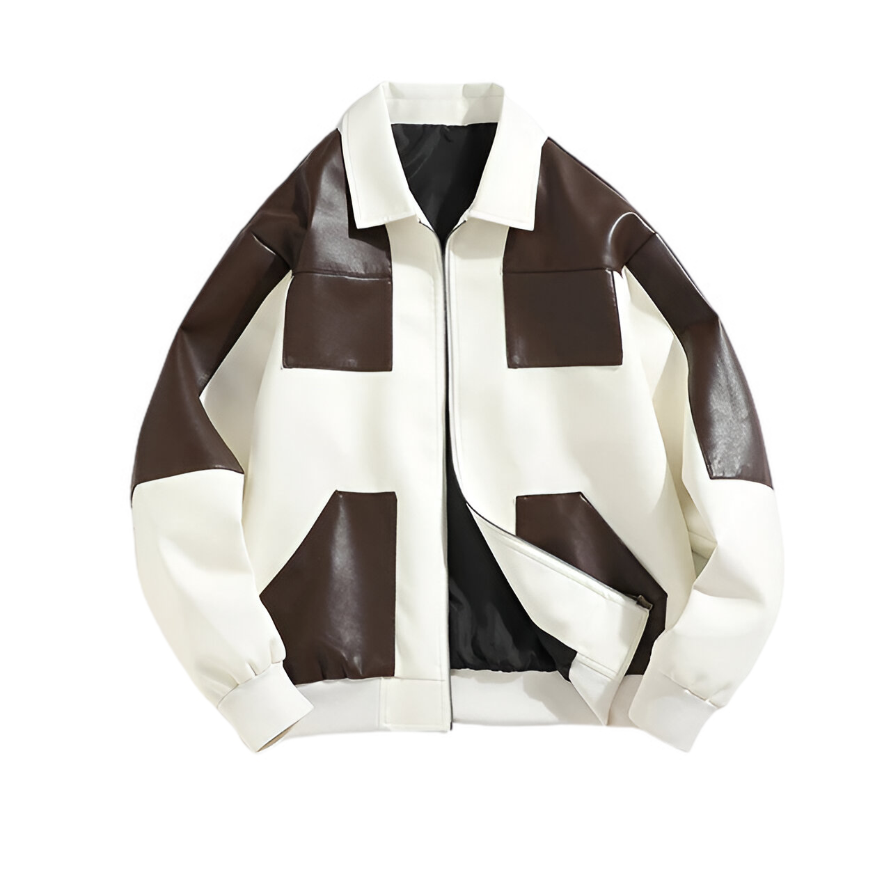 Oversized Milky PU Leather Jacket