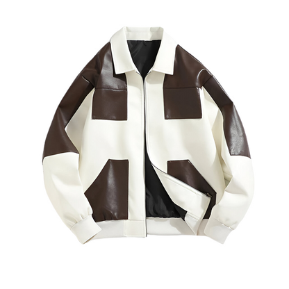 Oversized Milky PU Leather Jacket