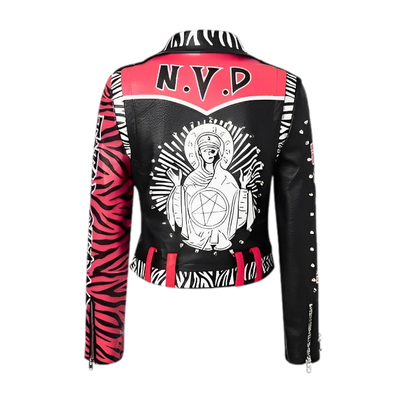 Divine Duality PU Leather Jacket