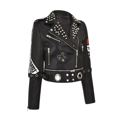 Shadow Lace PU Leather Jacket