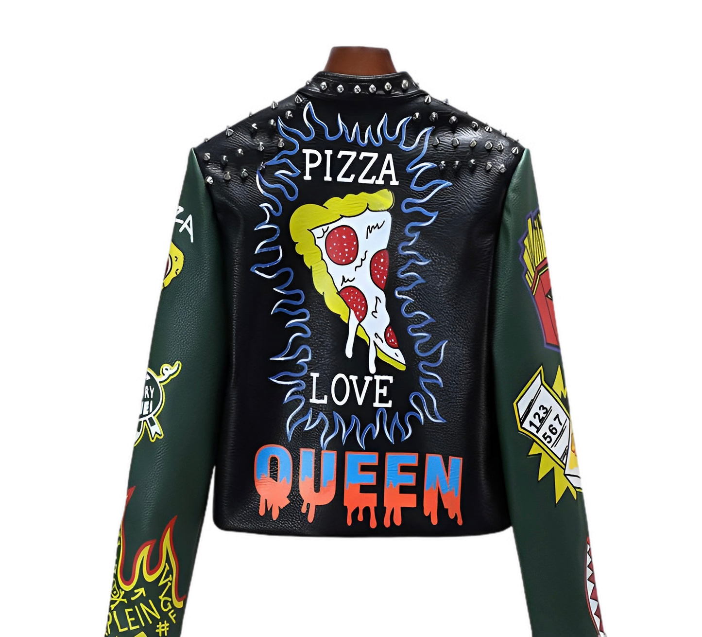 Pizza Lover PU Leather Jacket