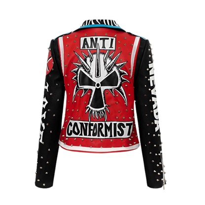 Anti-Conformist PU Leather Jacket