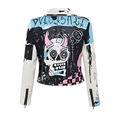 Skull Faux Leather Jacket