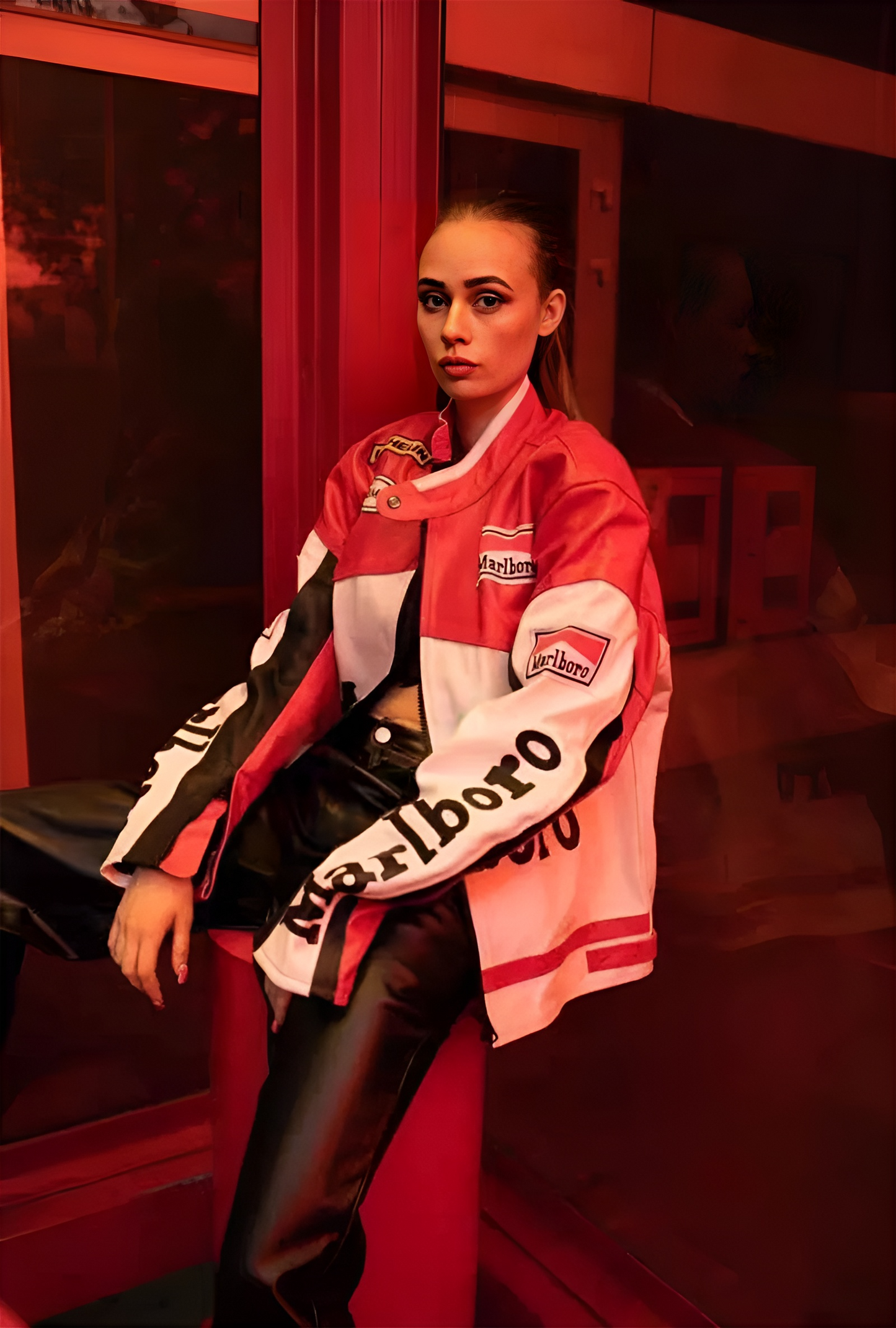 Marlboro PU Leather Jacket